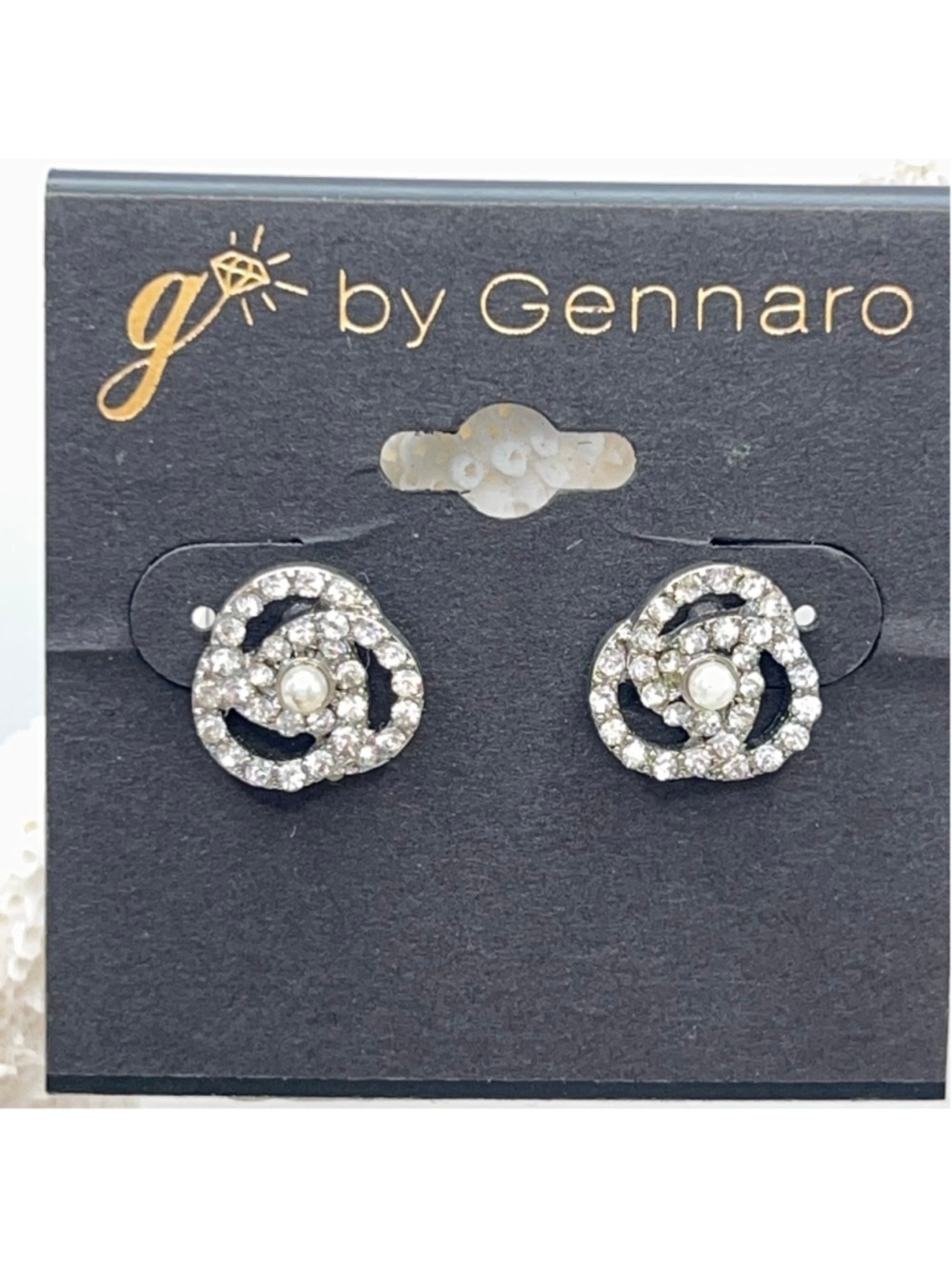 Gennaro silver crystal knot post earring